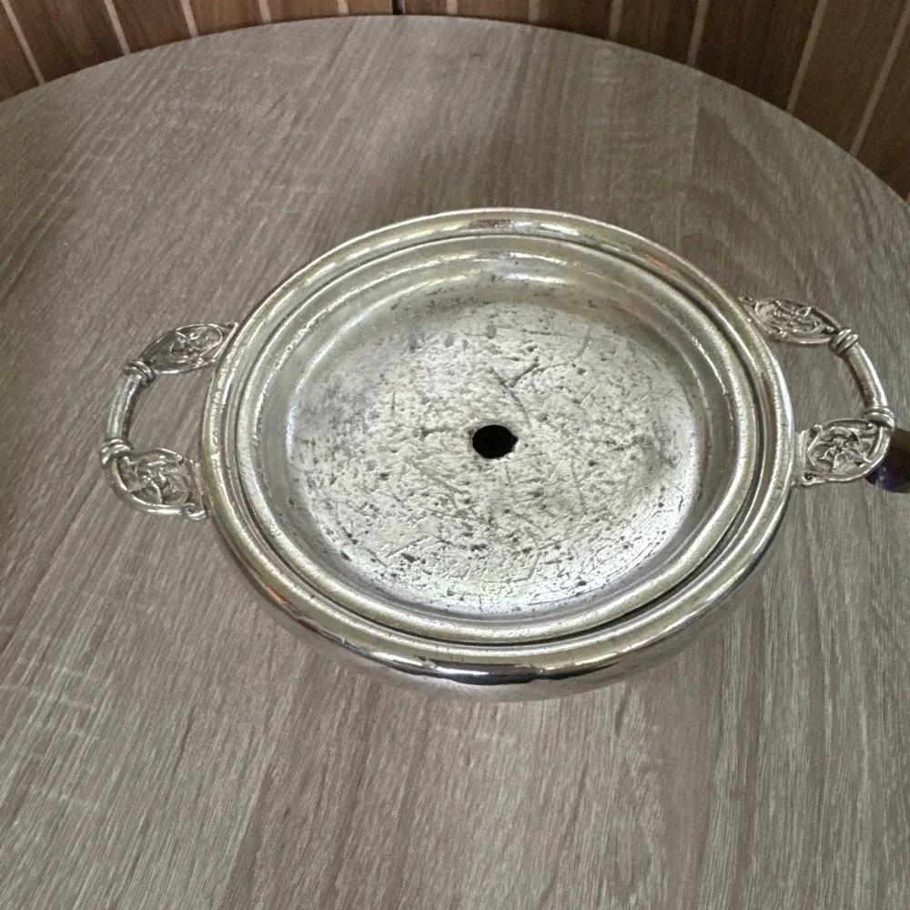 Vintage Pelton Bros Quadruple Plate Silver-plated Domed Butter Dish, Floral Etch